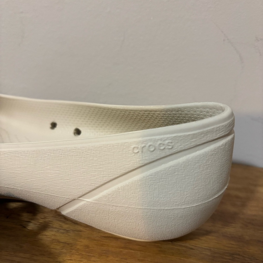 CROCS White and Black Ballet Flats with Polka Dot Bow - Picture 11 of 14
